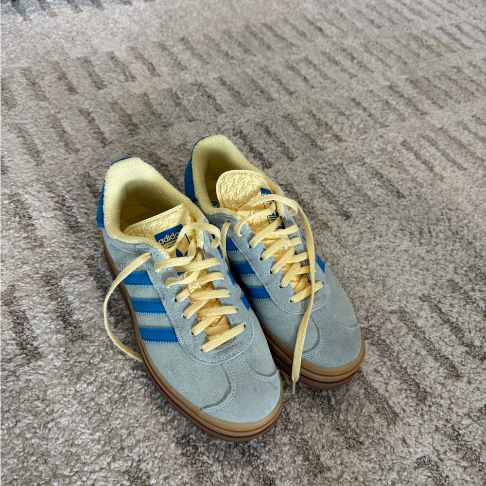 Adidas Gazelle platform  Blue and Yellow Sneakers